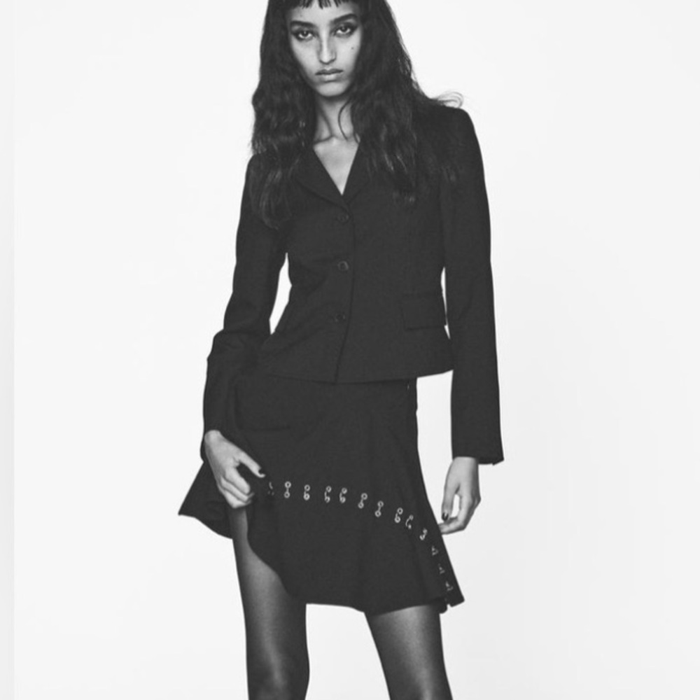Zara swing embellished black mini skirt sz.XS